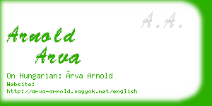 arnold arva business card